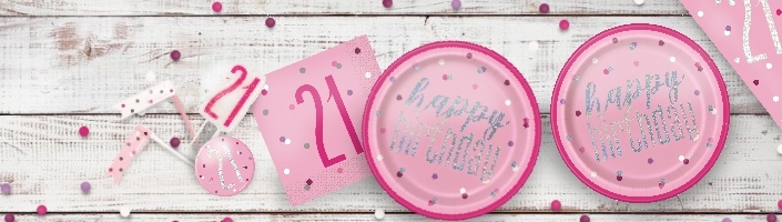 Pink Glitz 21st Birthday Party Supplies | Balloon | Decoration | Pack
